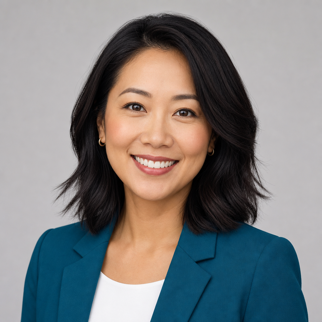 Headshot of Sarah Chen, founder of a small creative marketing agency