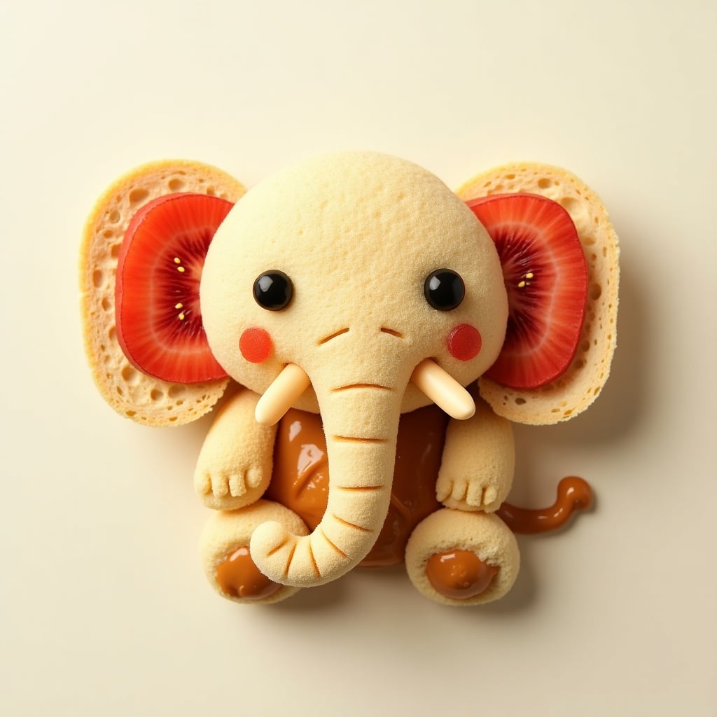 Sandwich arranged to look like an elephant
