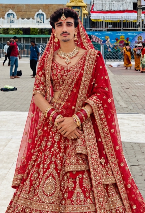 पारंपरिक लाल वैवाहिक परिधान में शालीन और आत्मविश्वासी नई सत्यापित प्रोफाइल