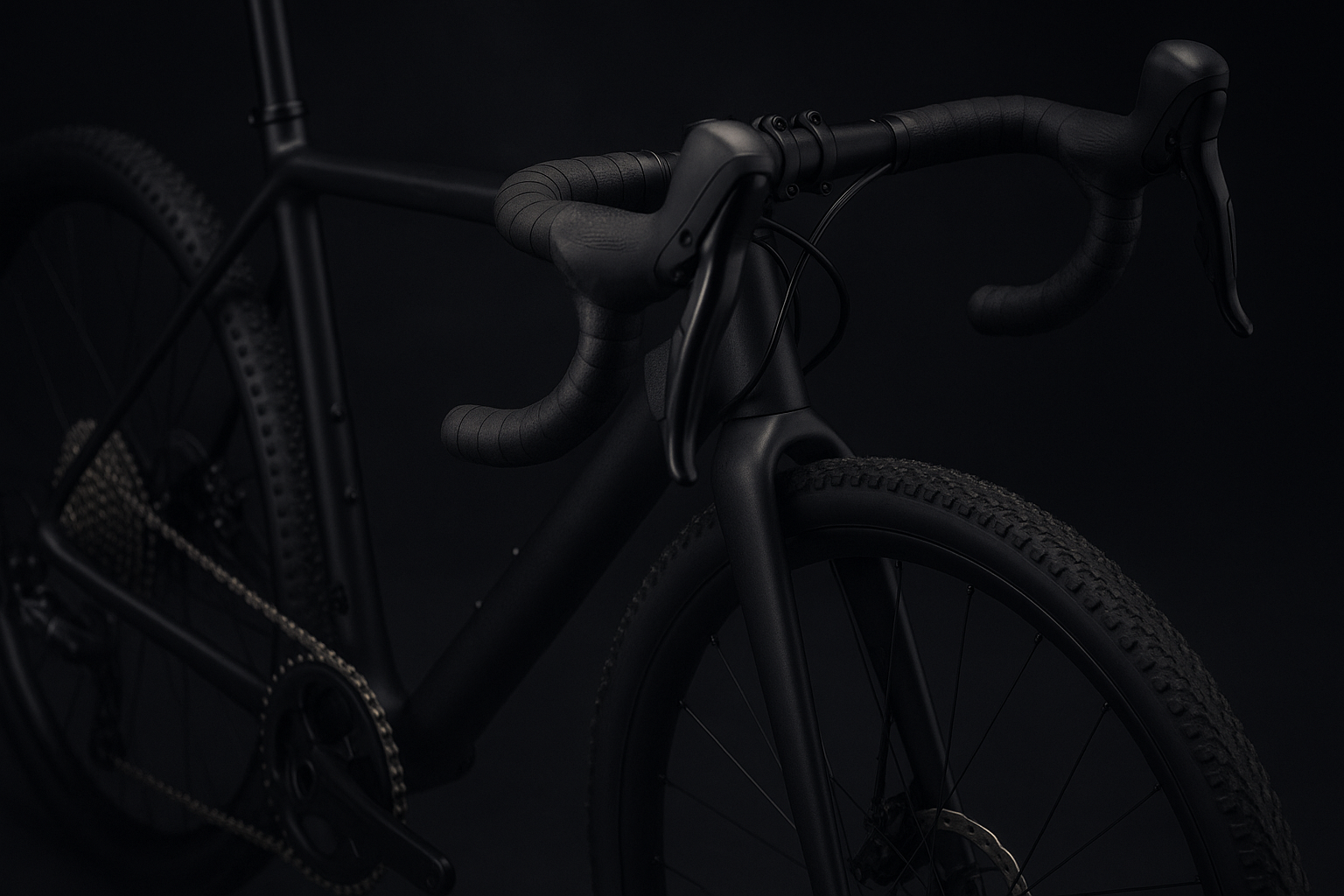 Cockpit and drivetrain detail showing gravel-ready components and practical ride setup