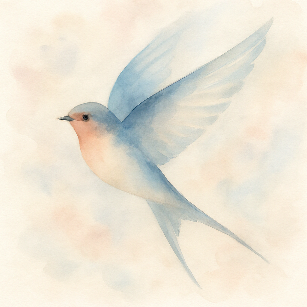 Акварельна ластівка на світлому фоні