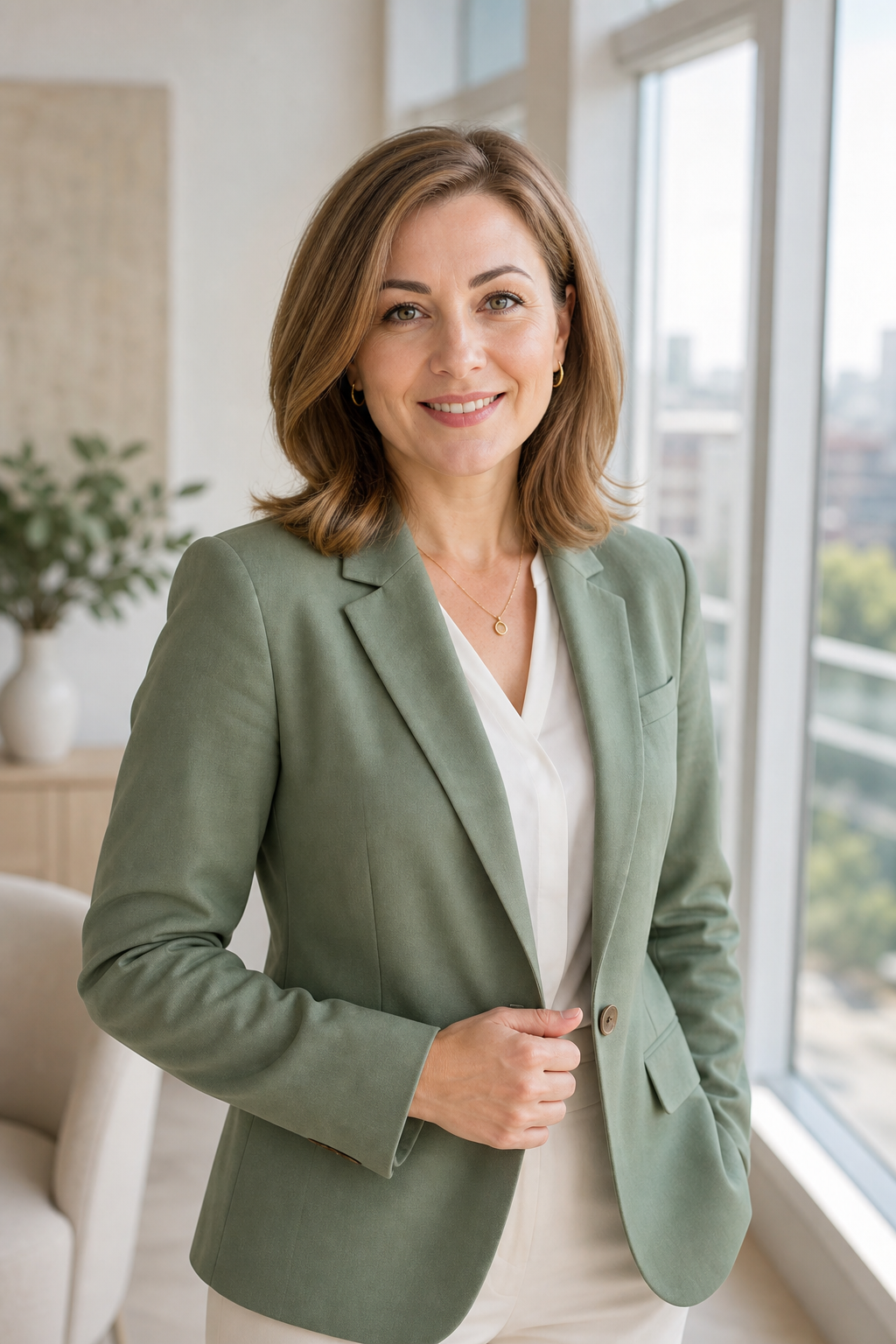 Portrait of Olha Melnyk, professional Kyiv real estate agent