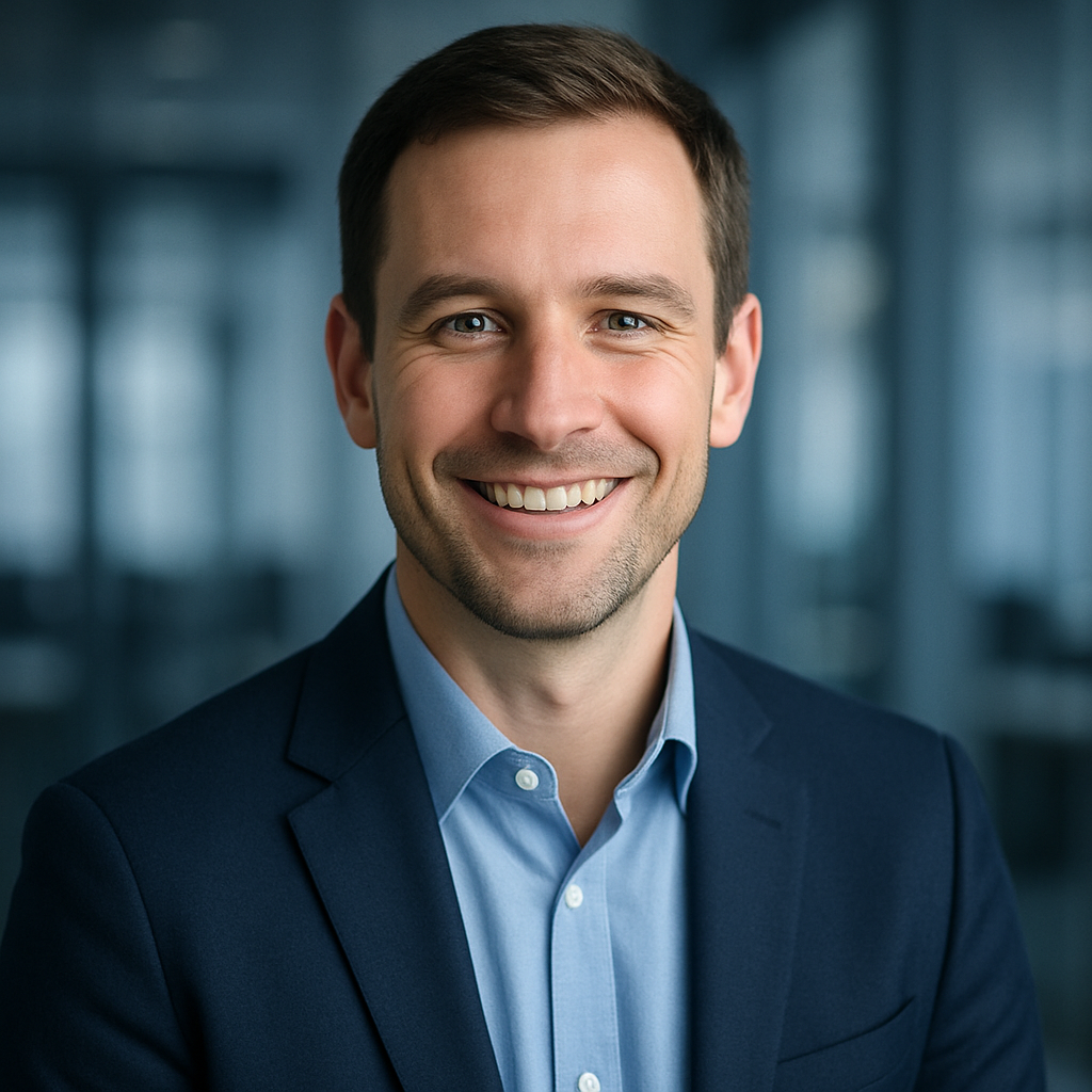 Portrait of Jackson Smith, a smiling professional male customer