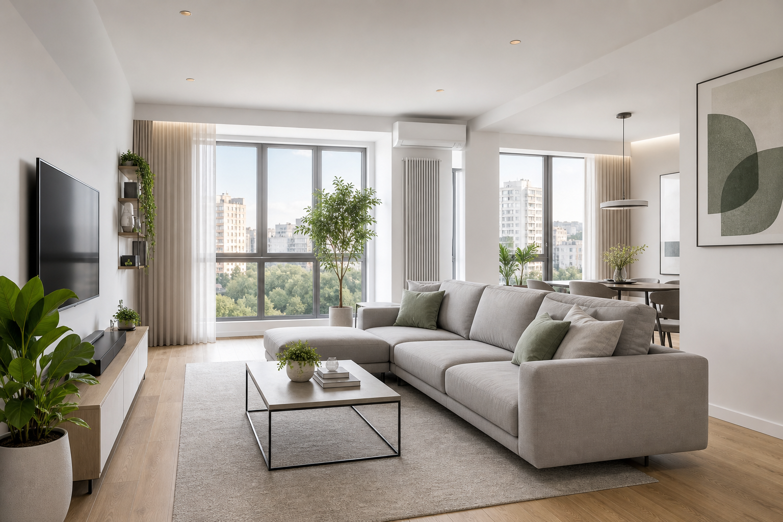 Green District Comfort Apartment living room