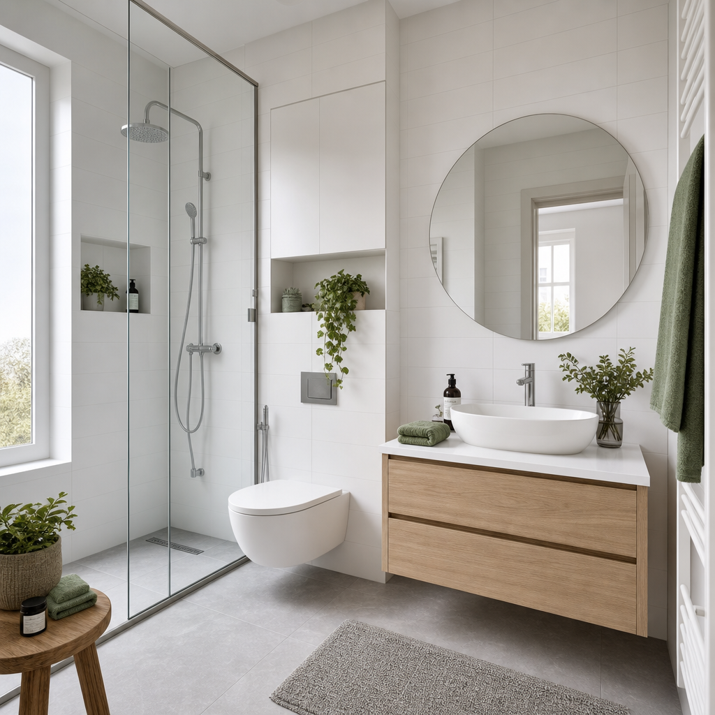 Light-Filled Podil Apartment bathroom