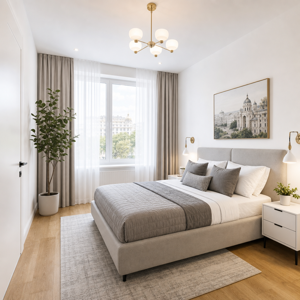 Elegant Central Kyiv Residence bedroom