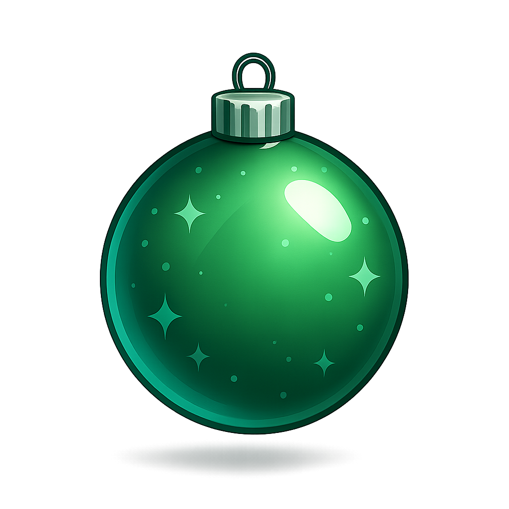 Festive green ornament decoration
