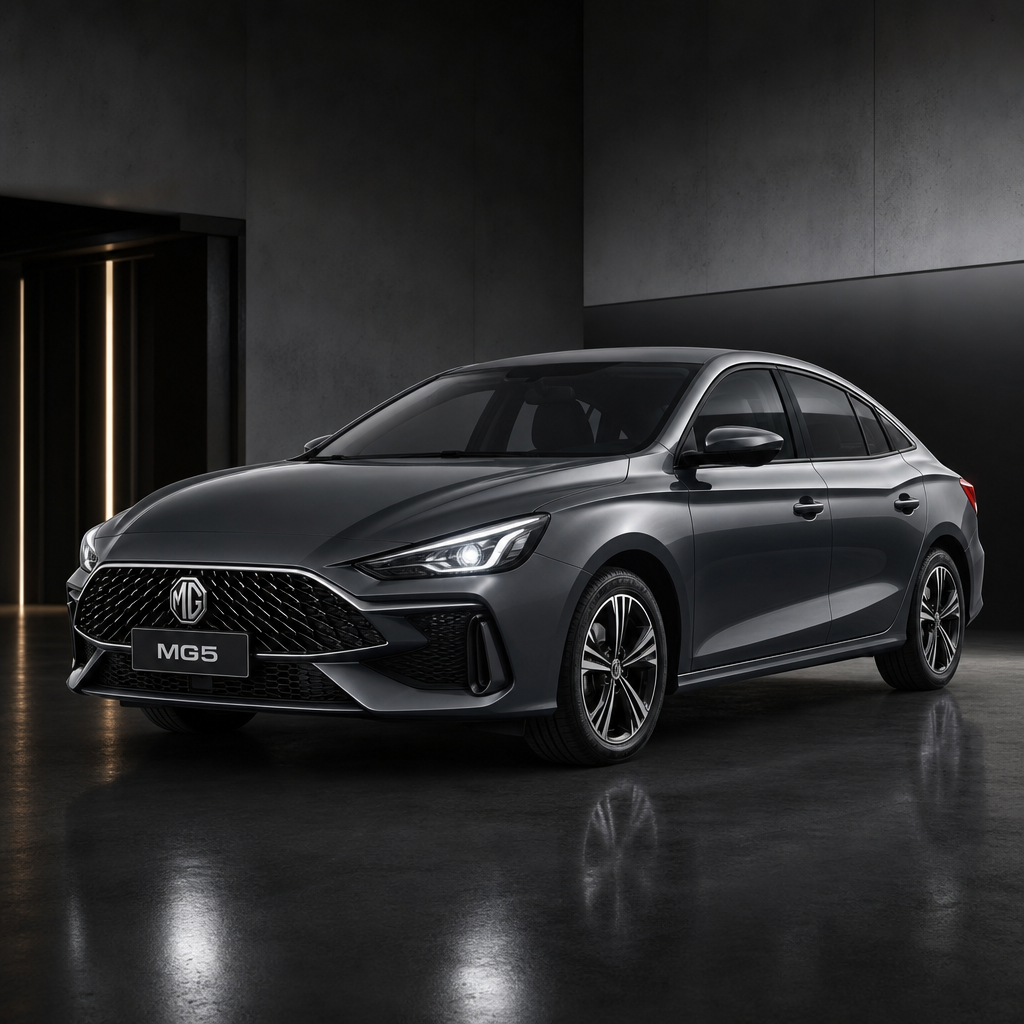 Studio photo of MG MG 5 in premium showroom lighting