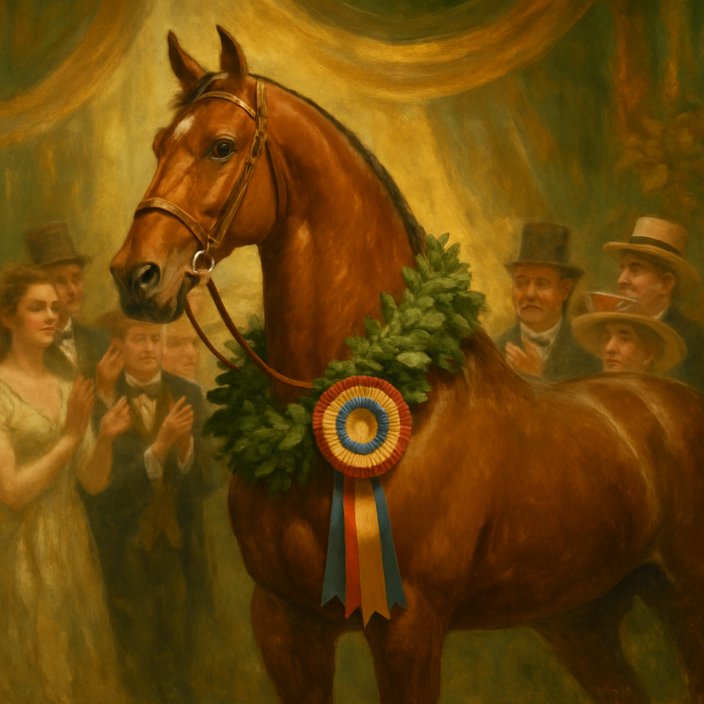 Champion horse being awarded
