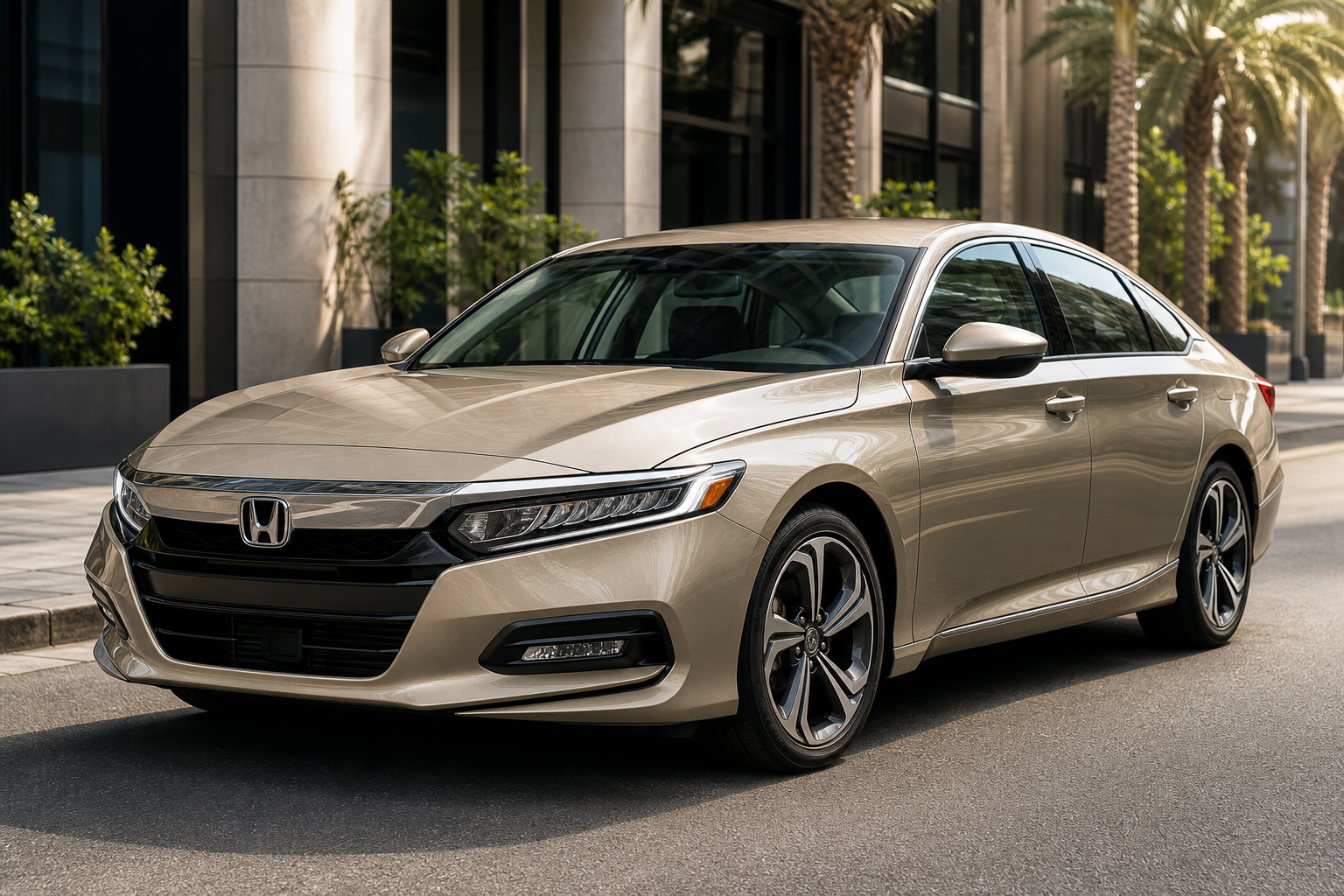Honda Accord in champagne beige with modern alloy wheels