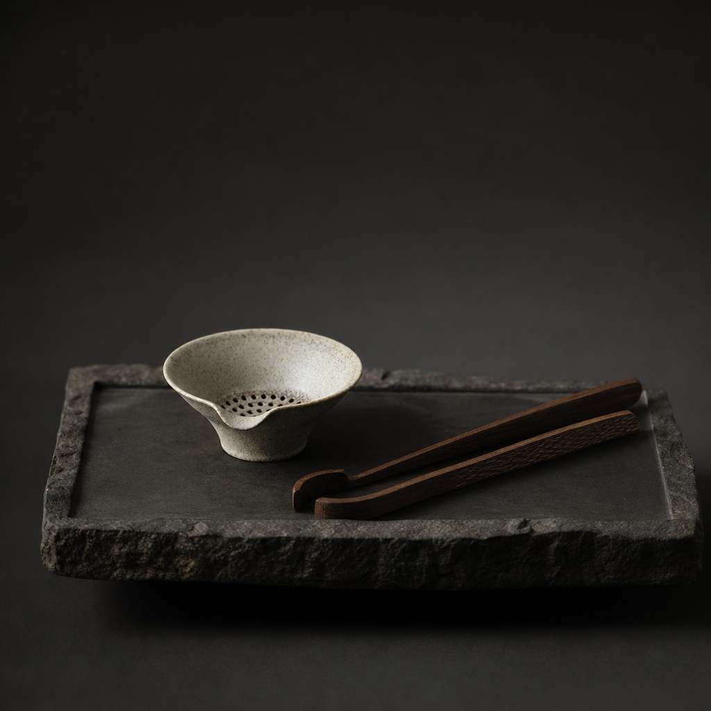 Ceramic strainer and tea tools
