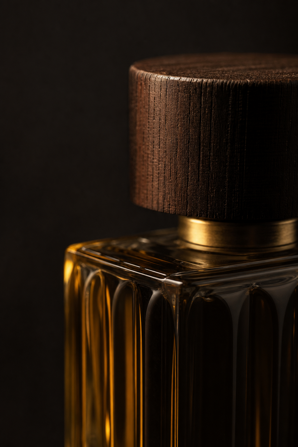 Oud Oil I aromatic oil, close-up of glass and cap