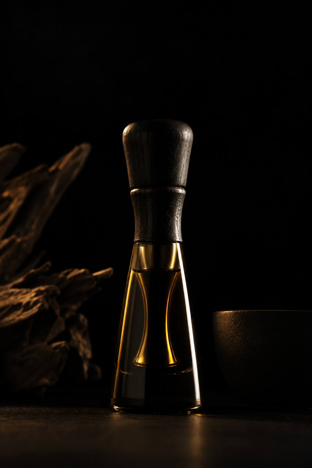 Oud Oil II aromatic oil, detail in low light