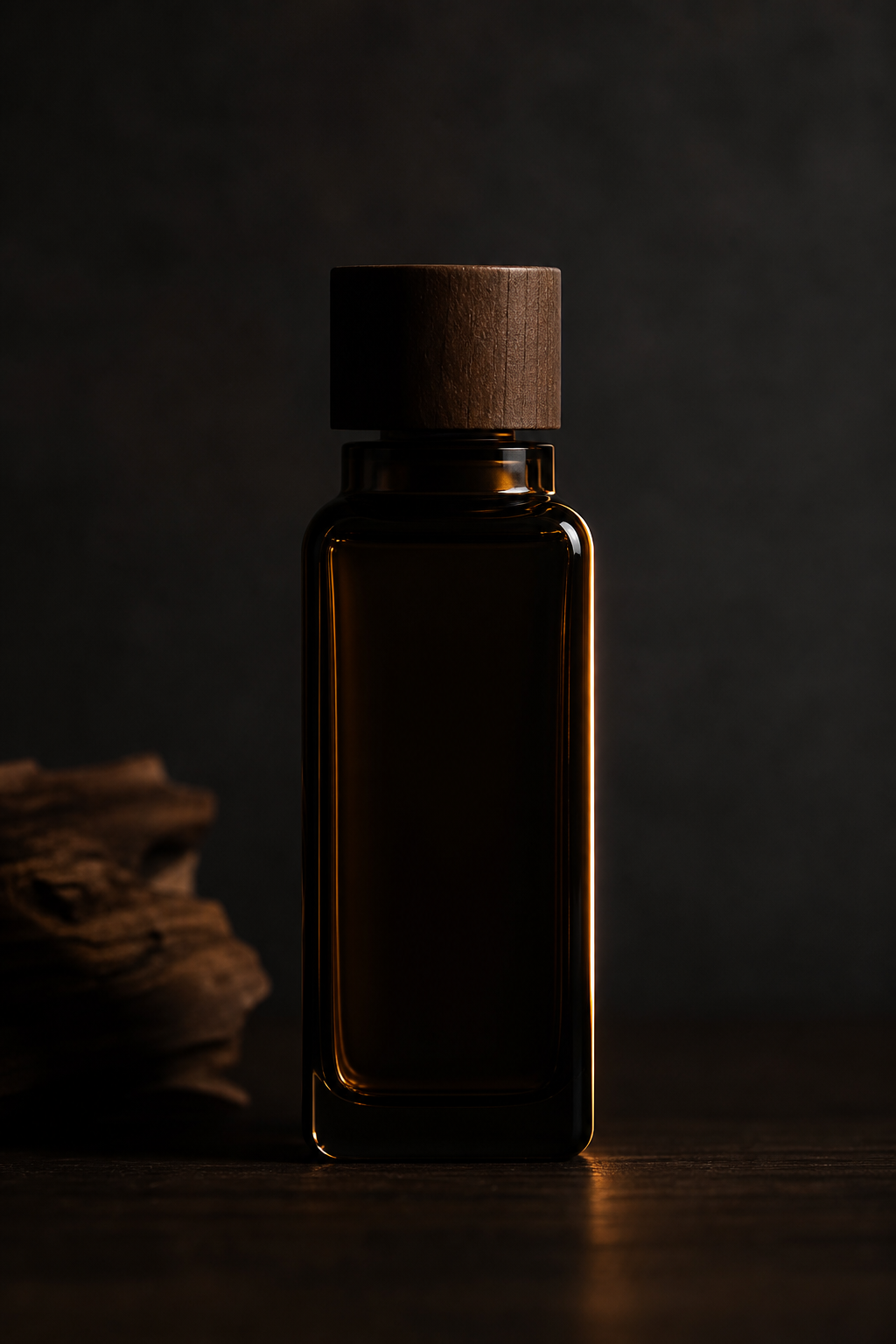 Sandalwood Oil II aromatic oil, detail in low light