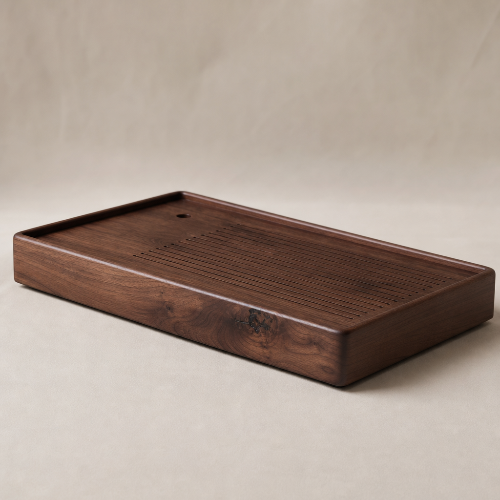 Angled view highlighting subtle wood knots and matte finish