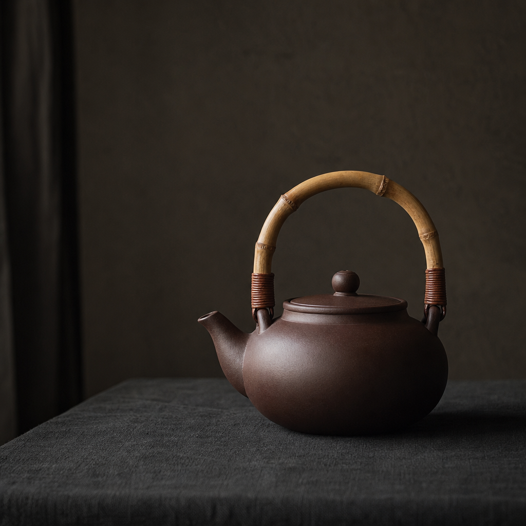 Handcrafted clay teapot