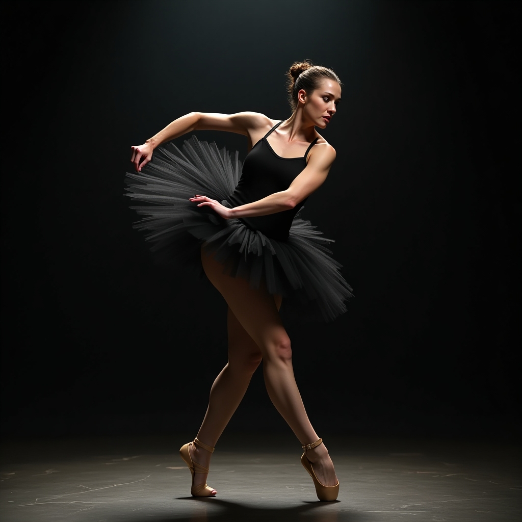 Black Swan in a dynamic grappling pose