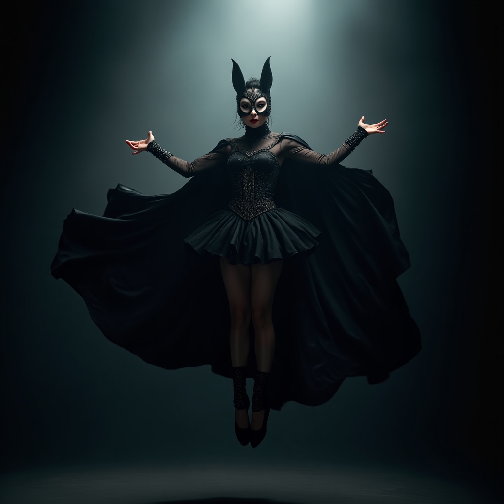 The Phantom masked and mid-air