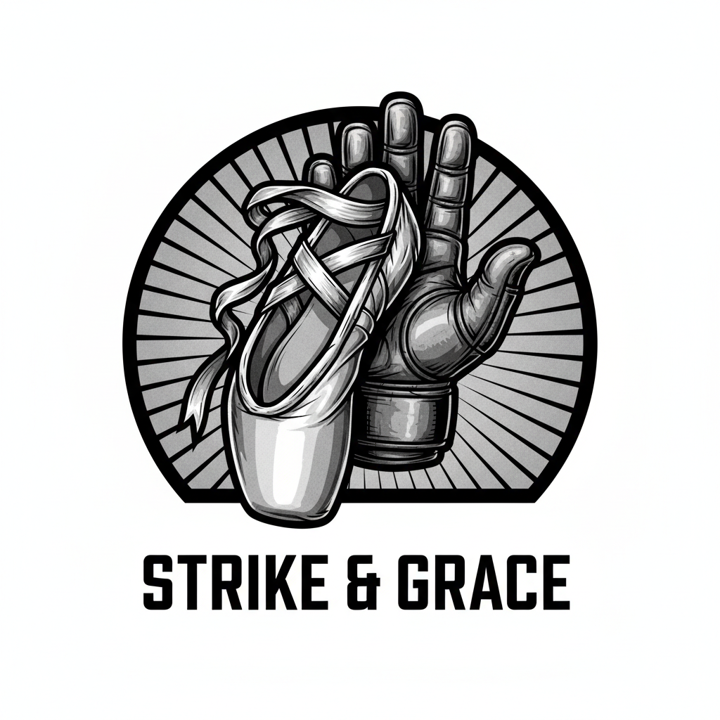 Ballet slipper merged with UFC glove icon