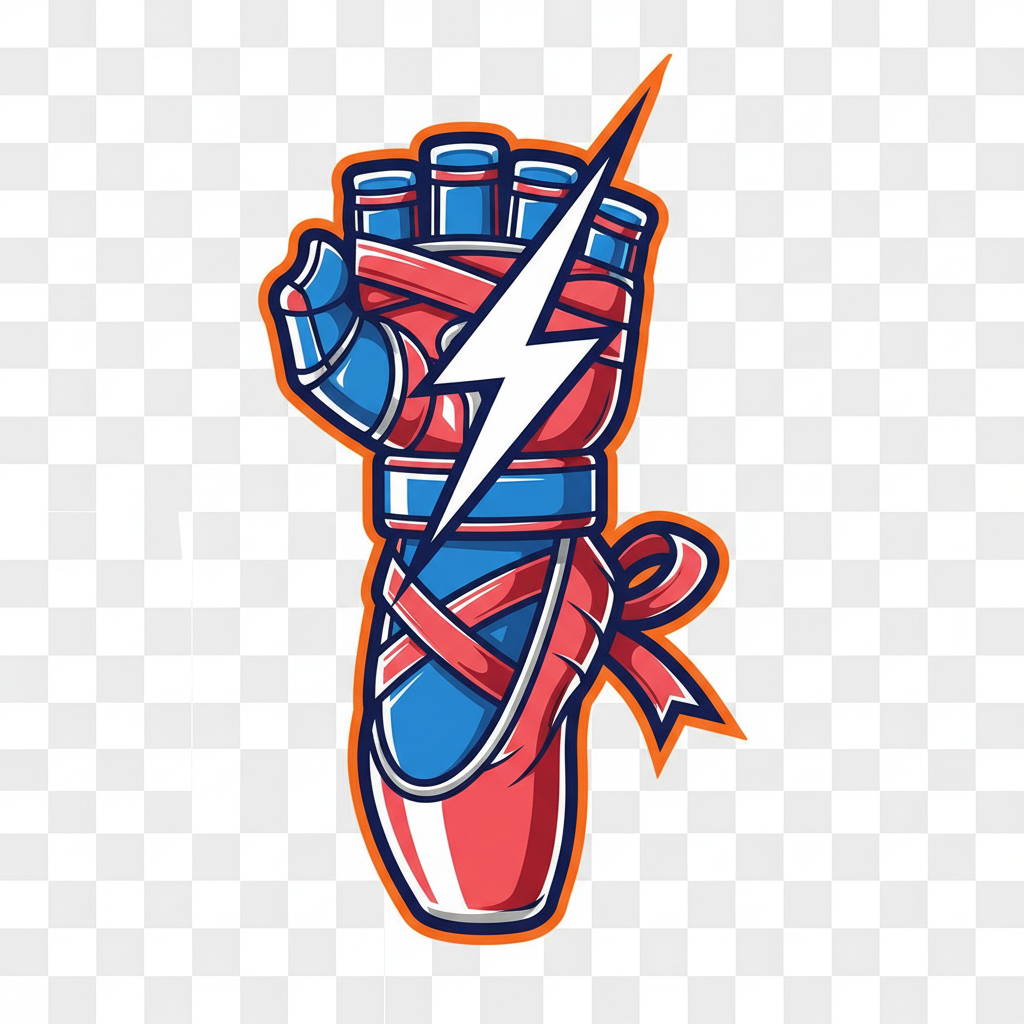 Prima Fight Club logo: ballet slipper with UFC glove