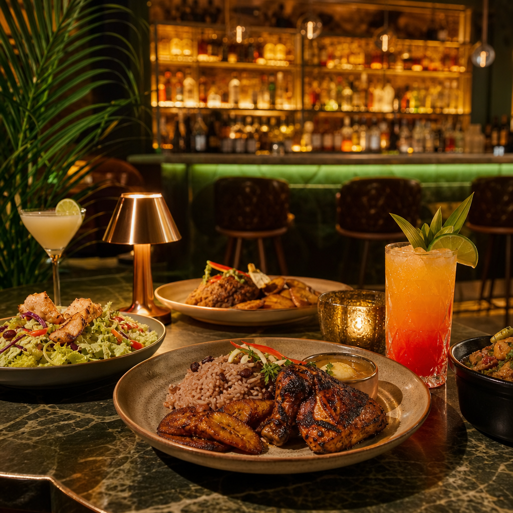 Signature Jamaican plates at Portland Lounge