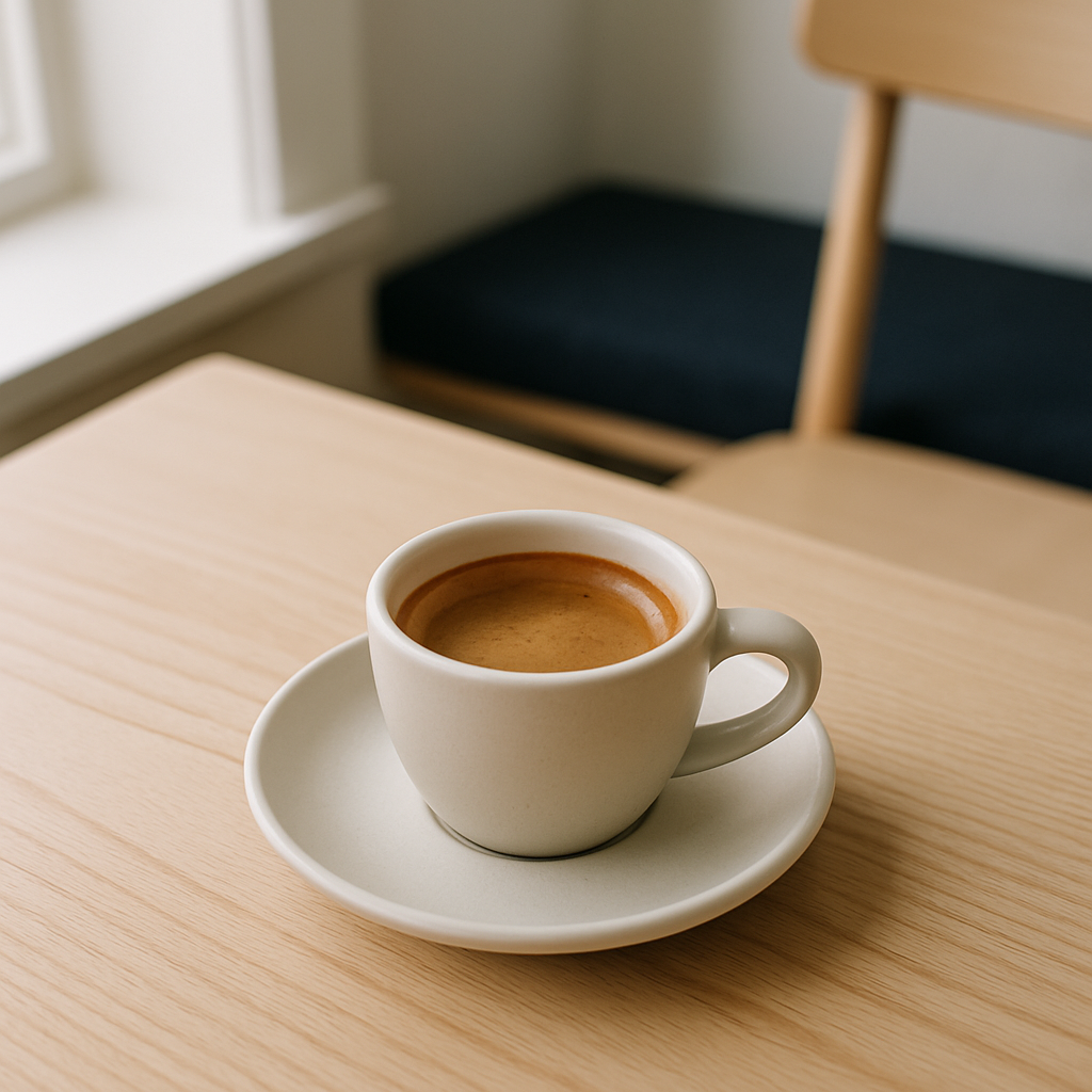 Handcrafted espresso in a ceramic cup