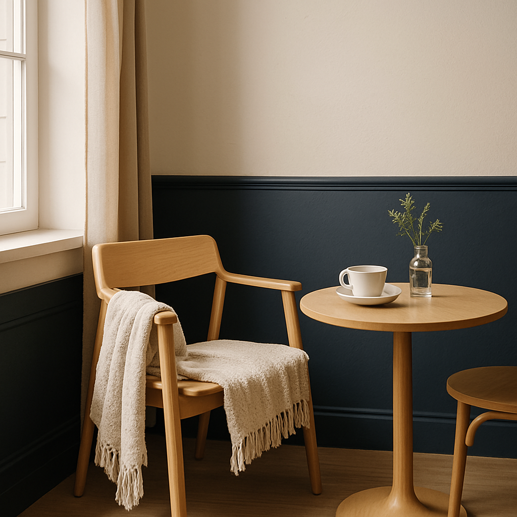 Cozy seating corner with soft textiles