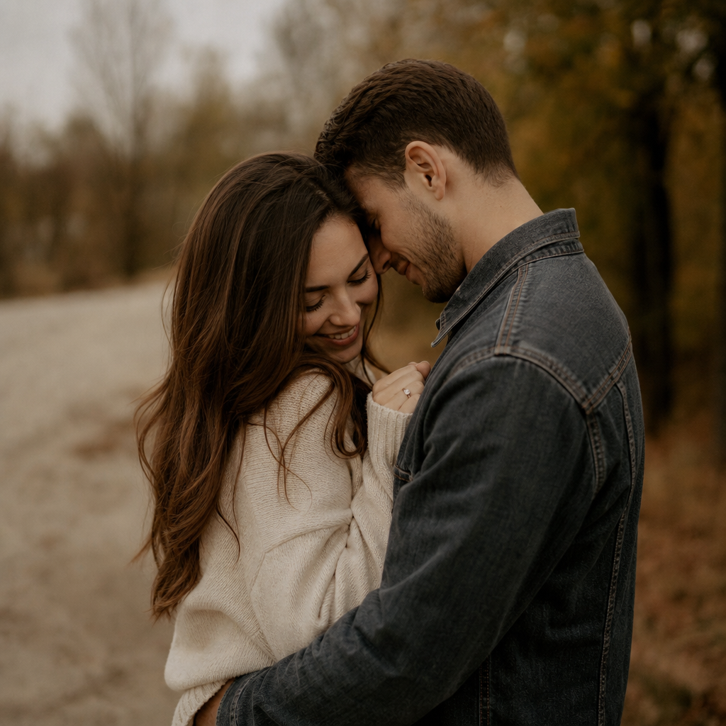 Portrait of engaged couple Sofia and Max