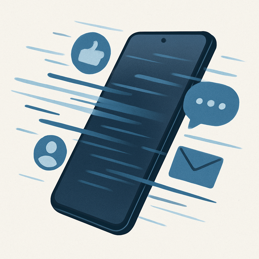 Mobile device with speed icons