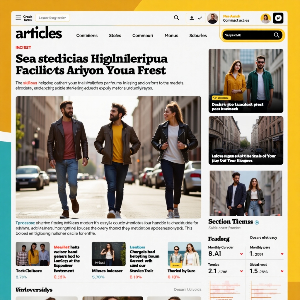 Trendy and energetic young adults in stylish streetwear walking in an urban setting