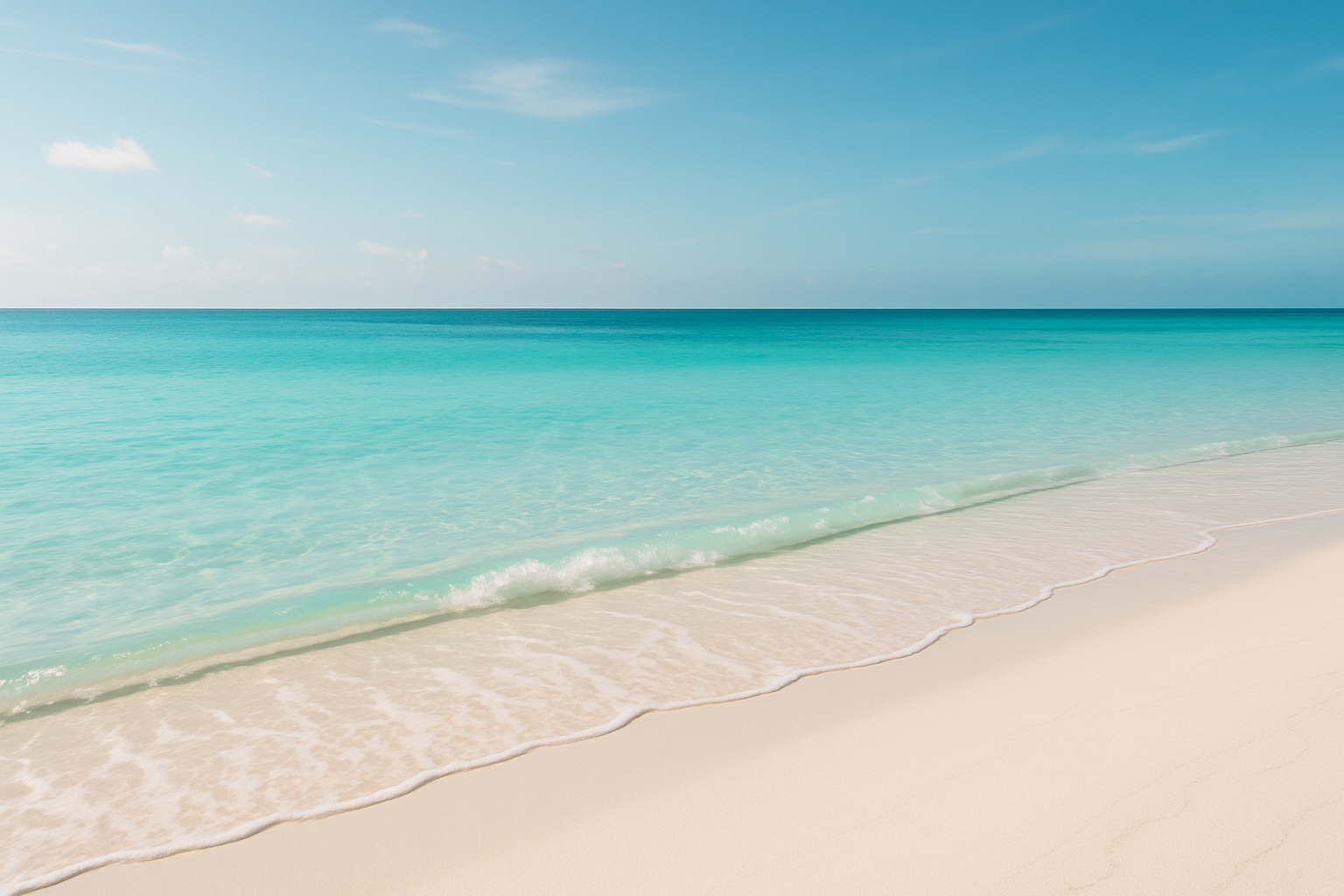Playa de agua turquesa cristalina con arena blanca