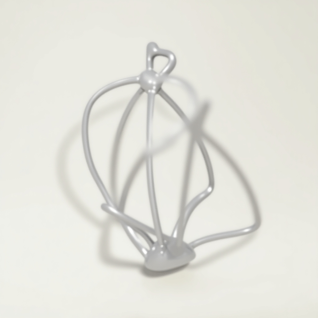 Angled 3D render of premium mixer attachment with soft shadow
