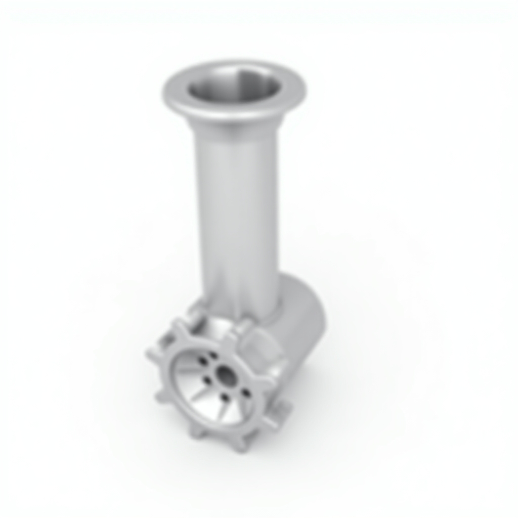3D Render of Stainless Steel Meat Grinder Head