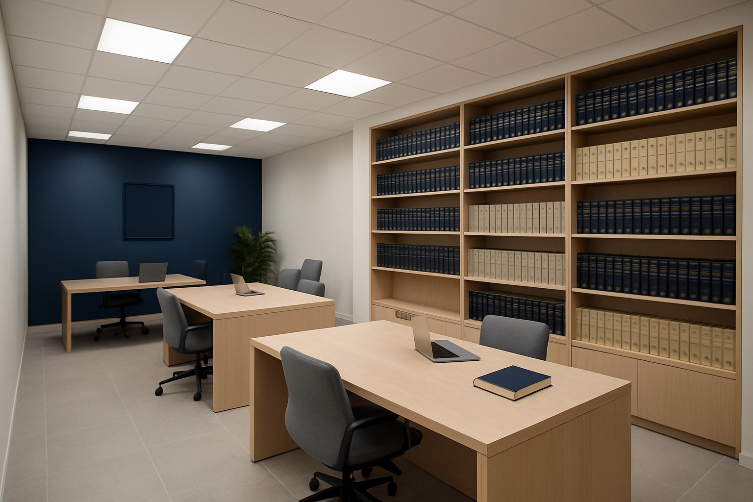 Oficina moderna de la firma con ambiente profesional