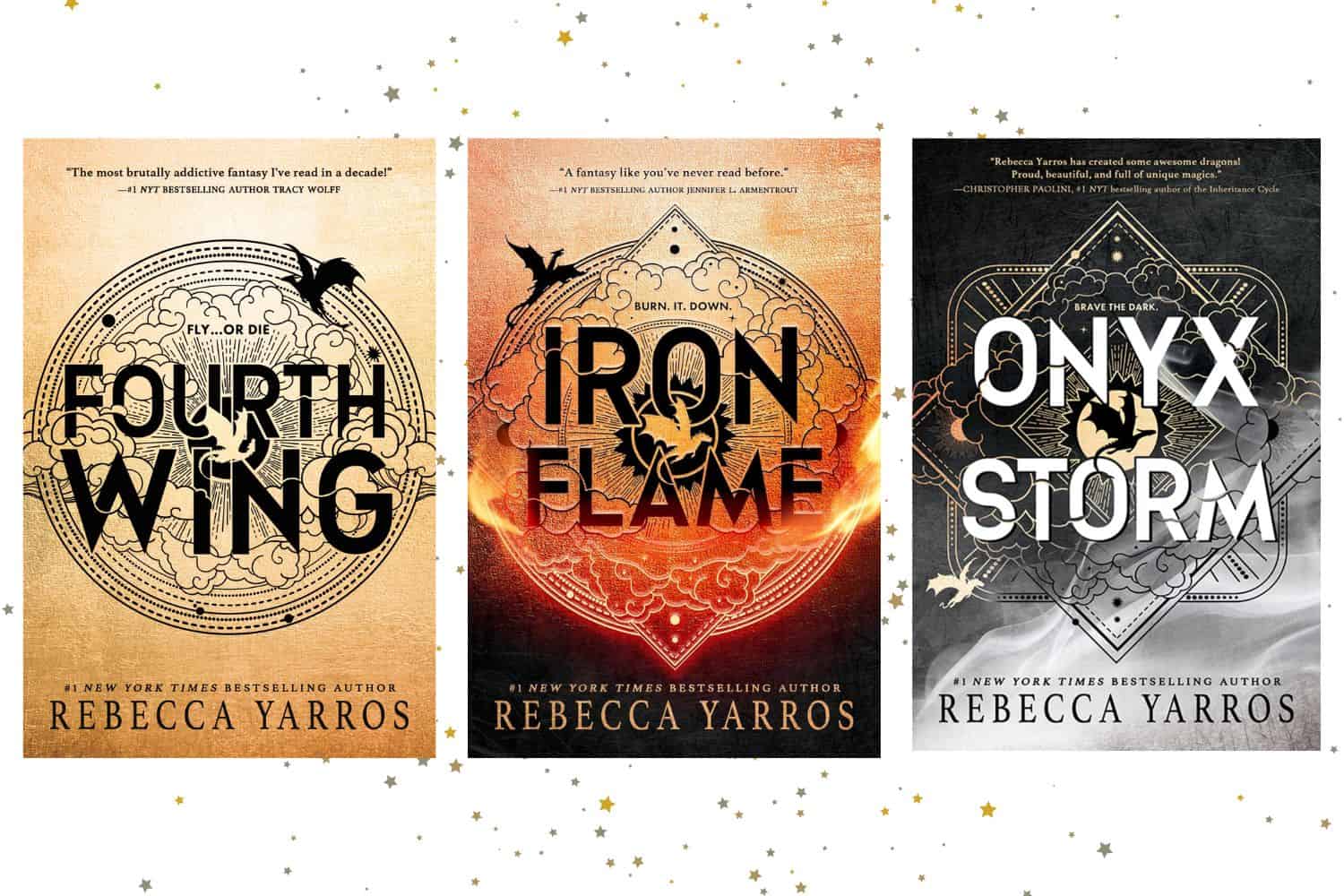 A richly detailed illustration of a stack of fantasy books, ornate covers featuring dragons, magic, and enchanted landscapes, with mystical light swirling around them. The scene has a deep, elegant color palette and a sophisticated, imaginative feel suited for adult readers.