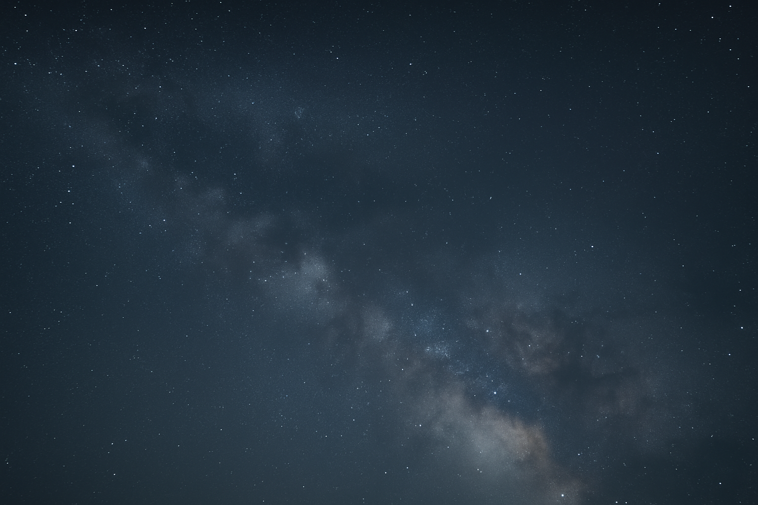Atmospheric night sky with dense stars, faint Milky Way haze, and a calm deep-space gradient