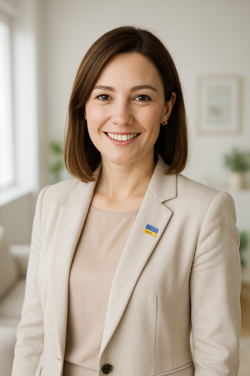 Olha Melnyk smiling real estate agent portrait