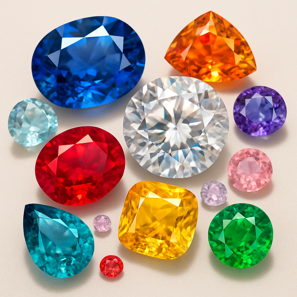 Assorted gemstones in vibrant colors