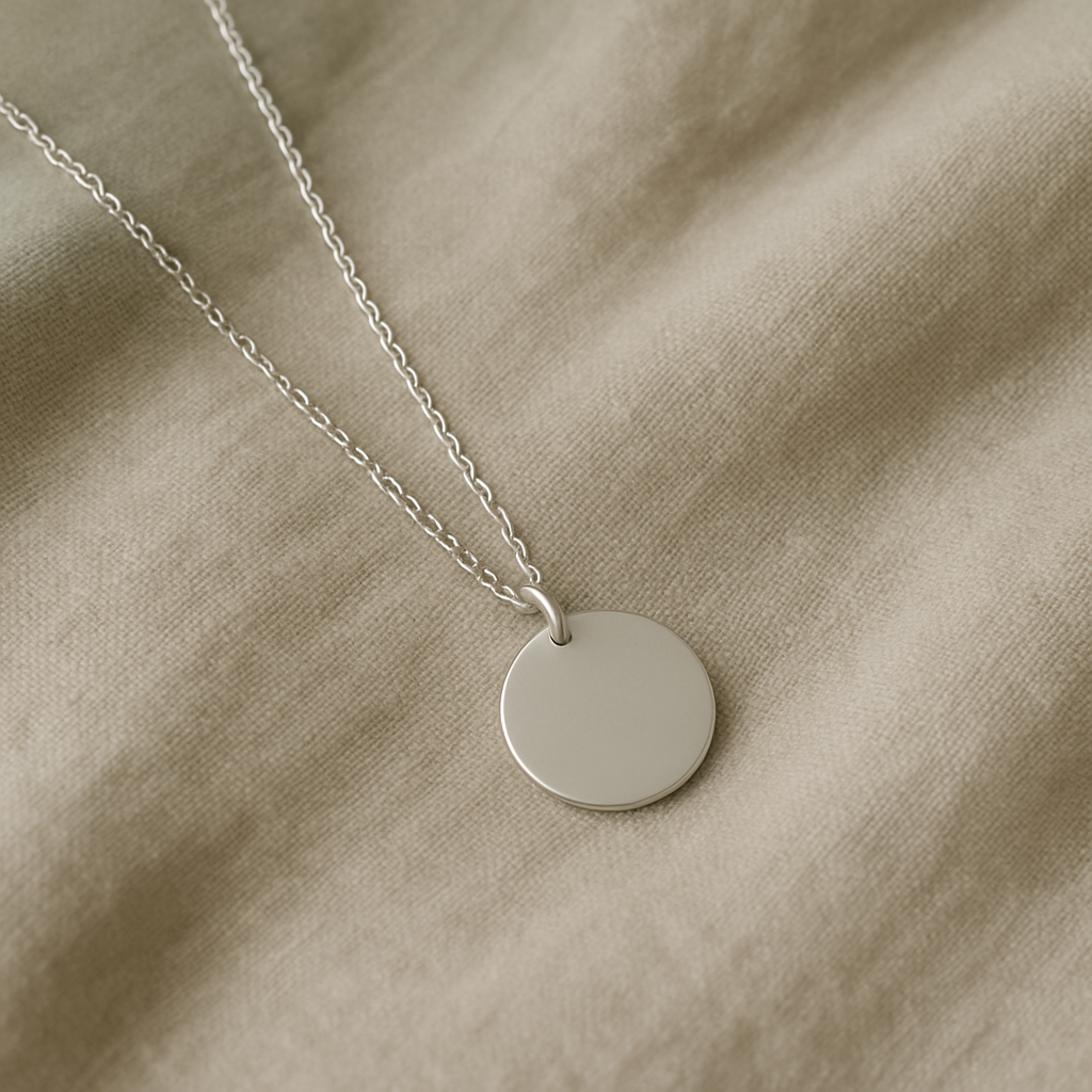 Minimal silver pendant necklace