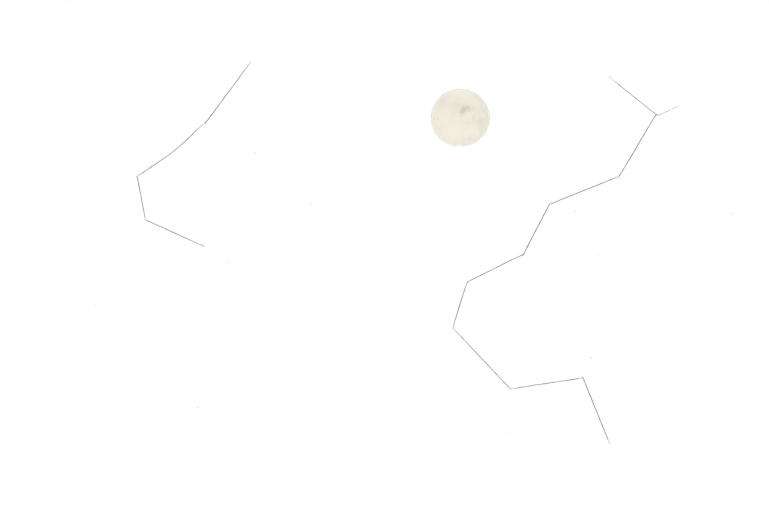 Calm star field with a soft moonlit glow and delicate constellation overlays