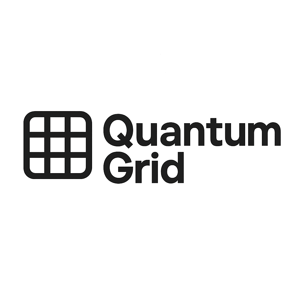 Quantum Grid logo with a square grid icon and modern sans wordmark