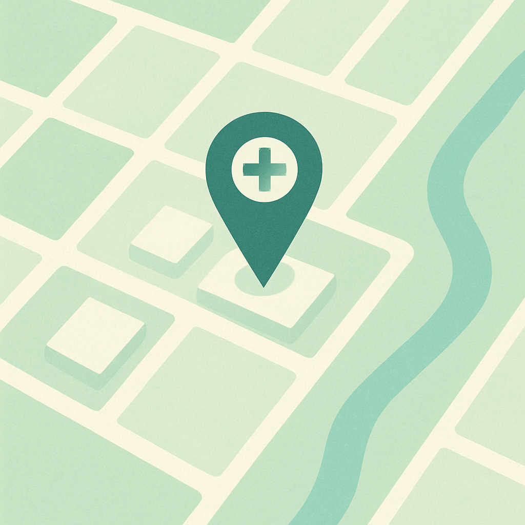 Map placeholder for HealthMind Online's physical clinic location