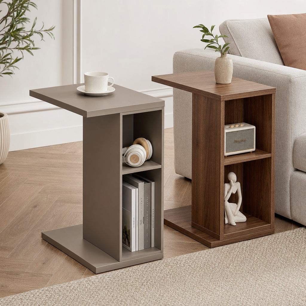 Multi-functional sofa side storage tables