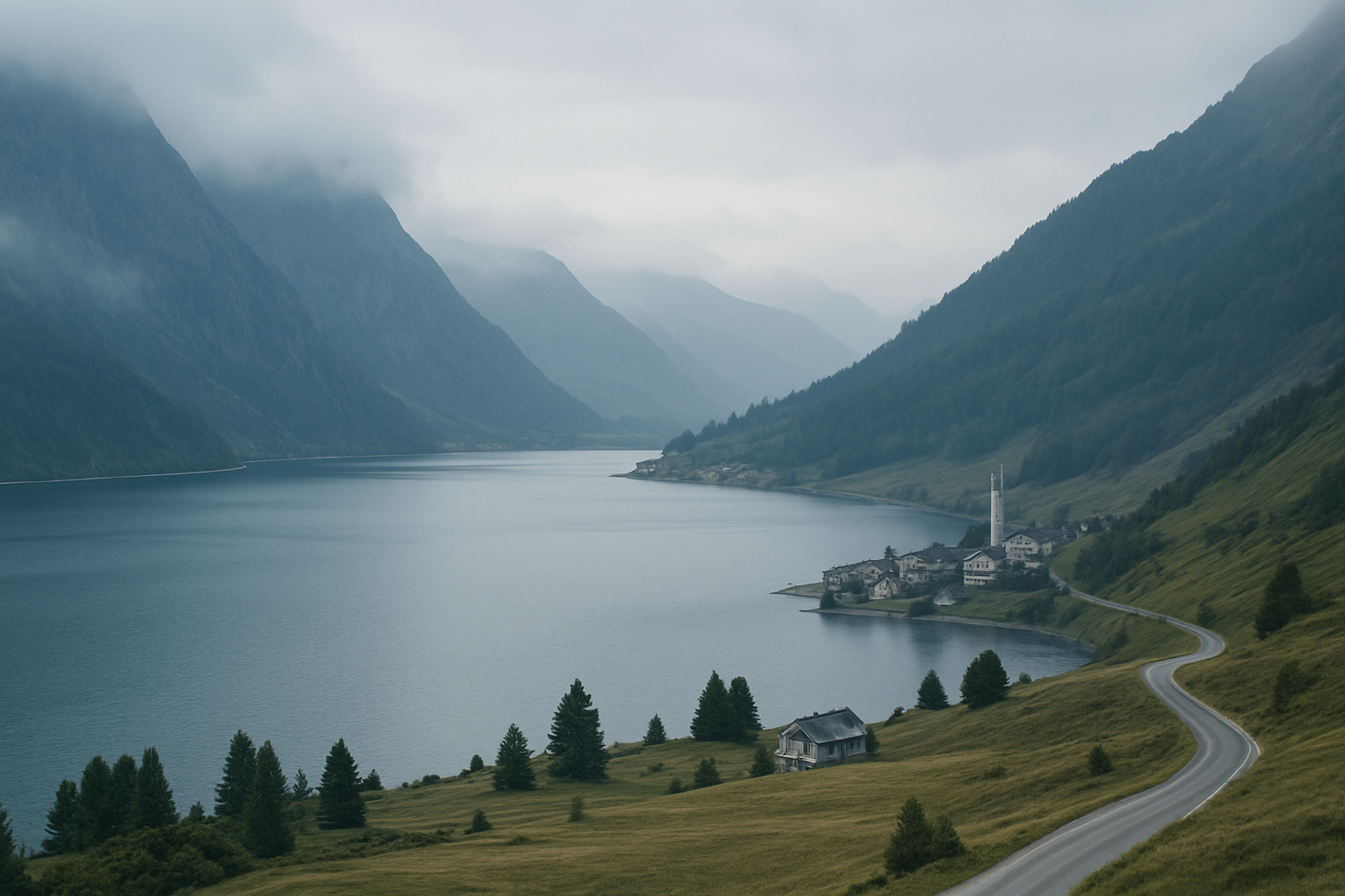 Alps landscape — Lakes, alpine passes, and graceful mountain towns
