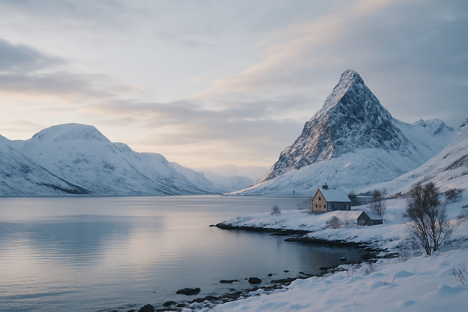 Winter Glow in the North scenic landscape