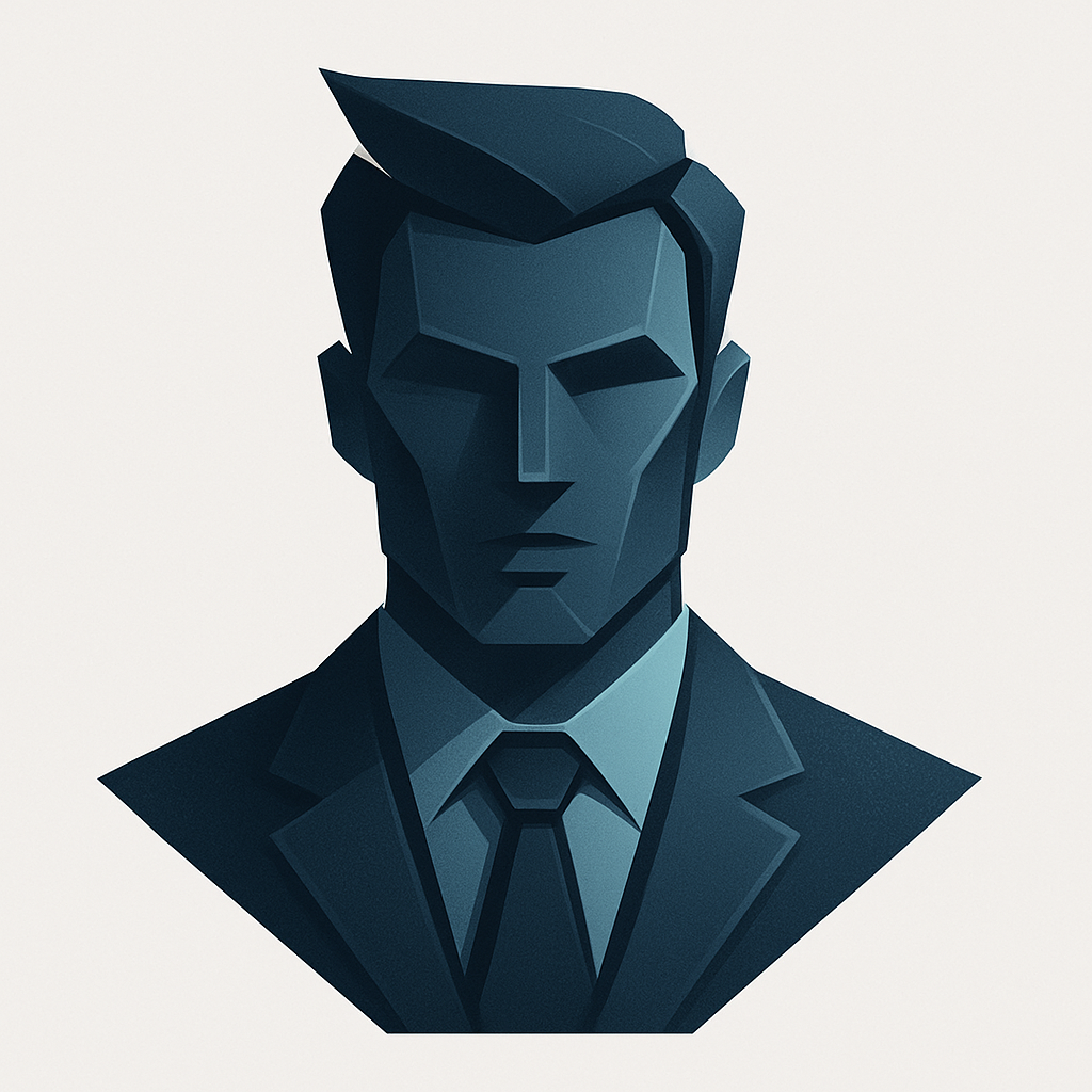 Abstract professional avatar icon with angular shapes