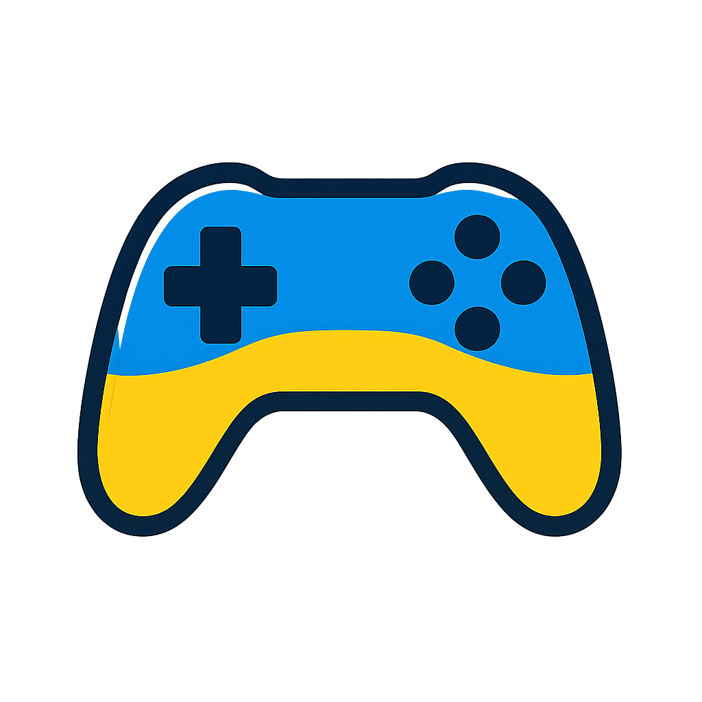 Логотип: геймпад у кольорах українського прапора