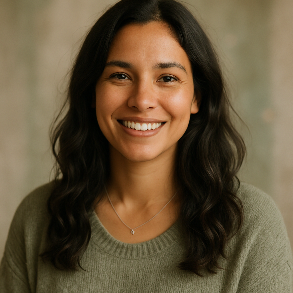 Smiling woman wearing delicate silver necklace