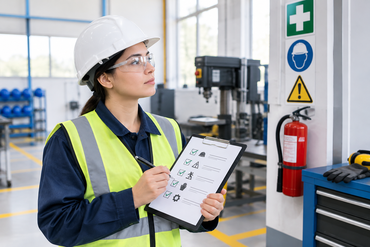 Simulación de evaluación de riesgos ocupacionales en entorno laboral