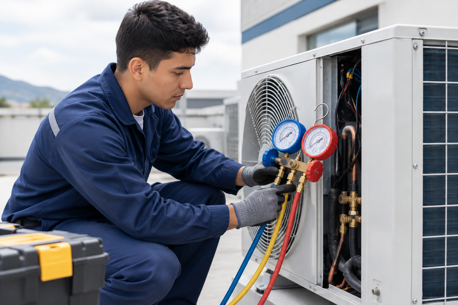Práctica técnica en sistemas de aire acondicionado y refrigeración